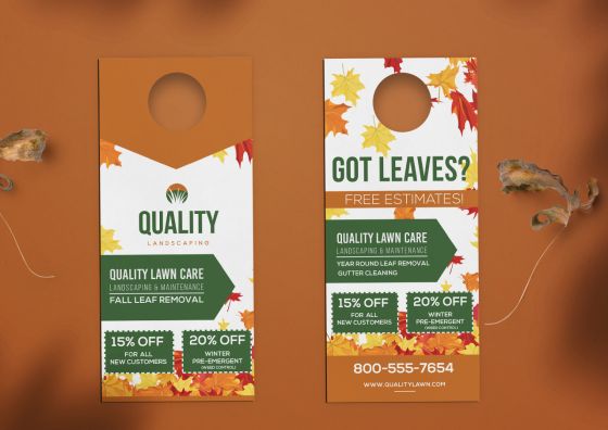 Fall Property Clean Up - Door Hanger Template Design