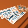 custom football tickets orange theme