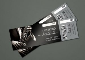 jazz weekend tickets dark background