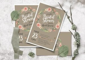 flat bridal showers invitations