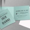 custom light blue folded wedding invitations