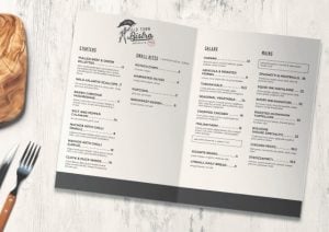 half fold food menu