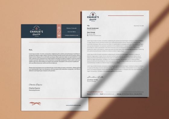 custom brewery letterhead light apricot background