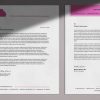custom letterhead pink header