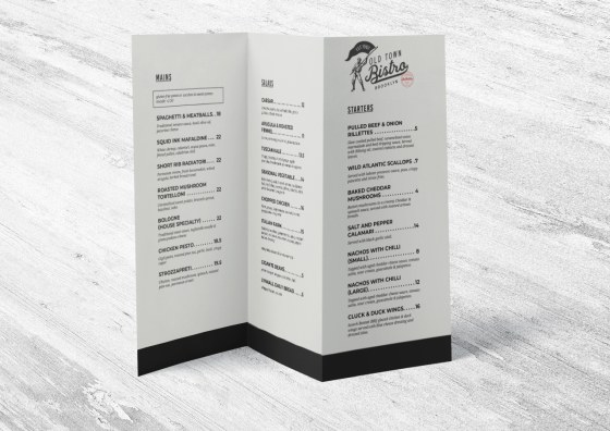 z fold restaurant menu