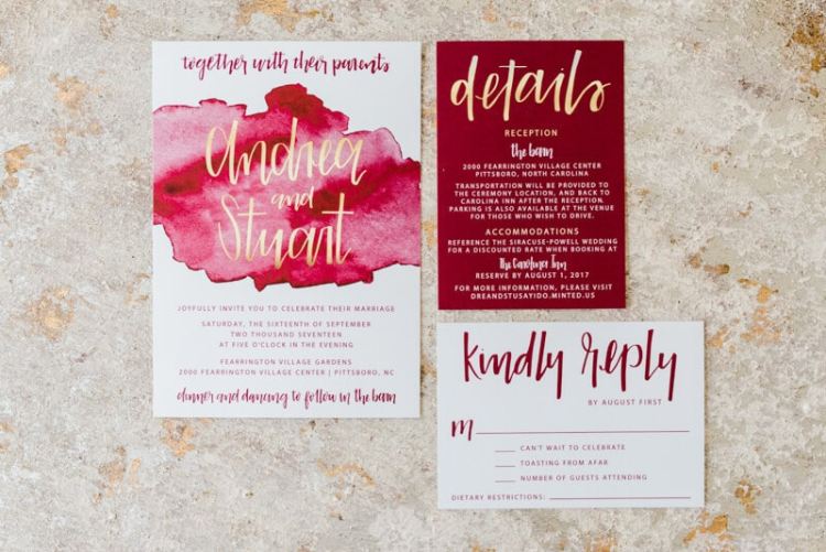 red theme wedding invitations