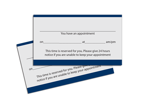 appointment cards custom printing