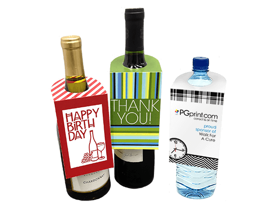custom bottle hangers print