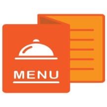 orange folded menu