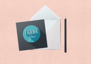 flat thank you cards pastel