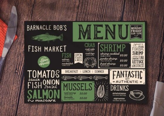 custom placemat wooden board