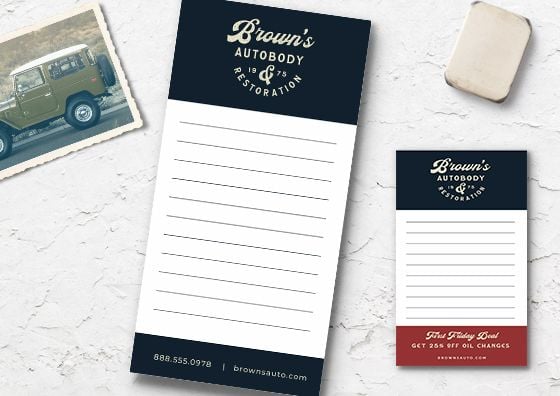 custom business ad notepad