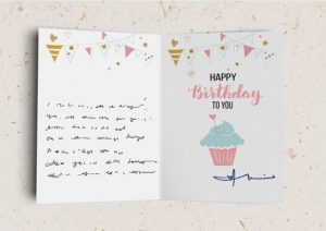 happy birthday folded greeting card