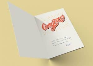 congratulation folded greeting card