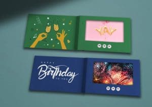 green and blue video greeting cards