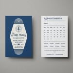 appointment cards blue and white