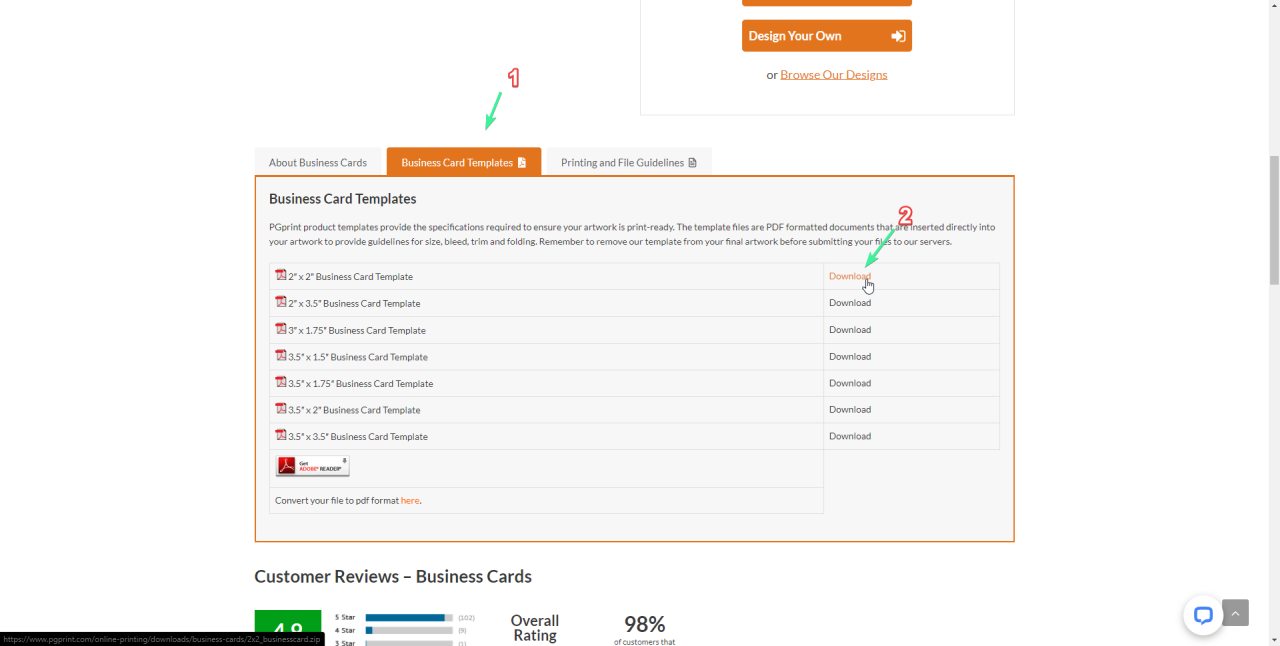 product template download