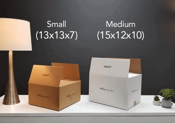 shipping boxes sizes small medium